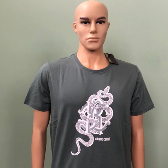 Roberto Cavalli – Snake Graphic Crew Neck T-Shirt